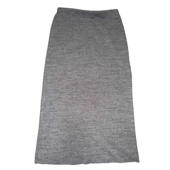 ZARA Knit 2pc Skirt Set Womens S Gray Cropped Sweater Midi Skirt Minimalist - Picture 5 of 10
